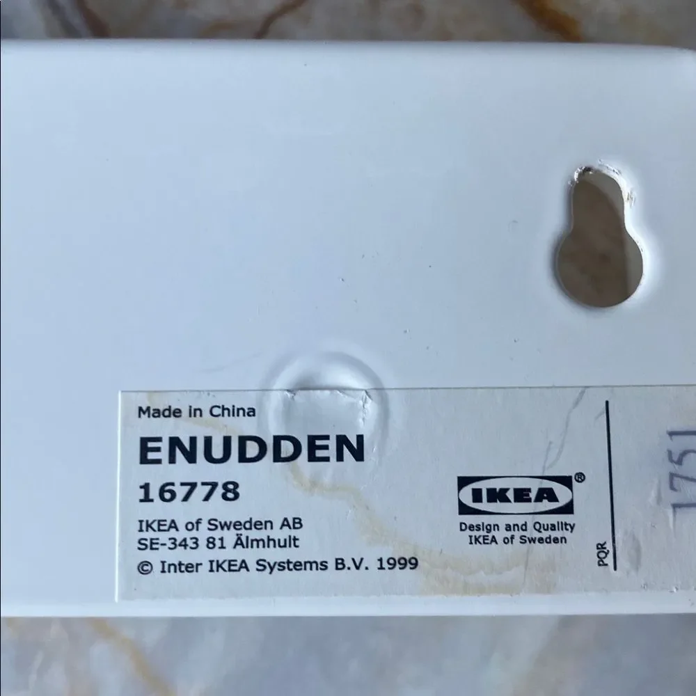 IKEA ENUDDEN 16778 White Wall-Mounted‎ Hook Metal